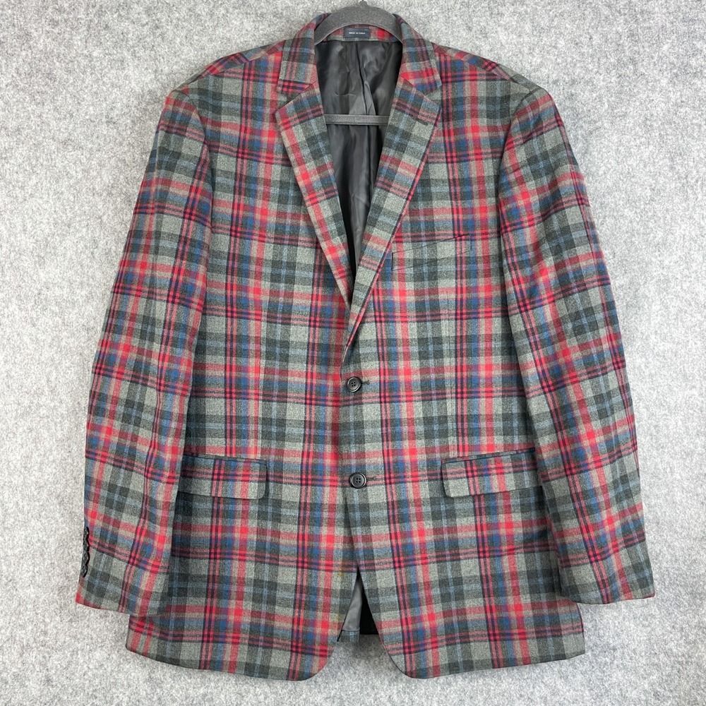 Madison Blazer Sport Coat Mens 42R Plaid Modern Fit 2 Button Preppy Academia